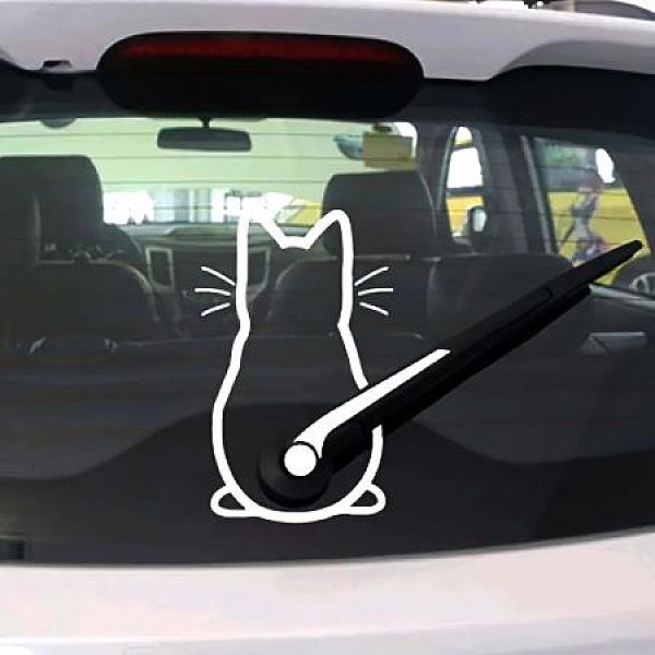 Achterruit sticker kat