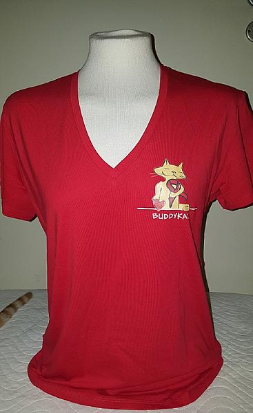 Buddy Kat shirt vrouw Rood (nieuw!)