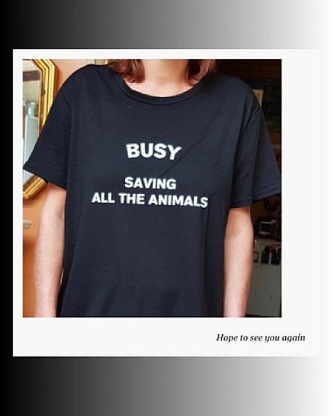 T-shirt busy saving all the animals