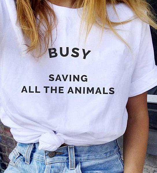T-shirt busy saving all the animals