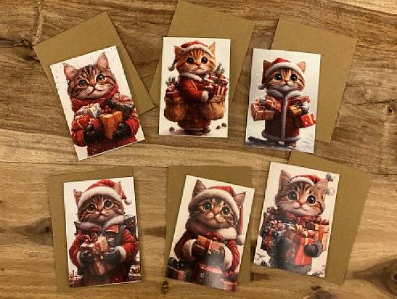 Kerstkaarten  kat