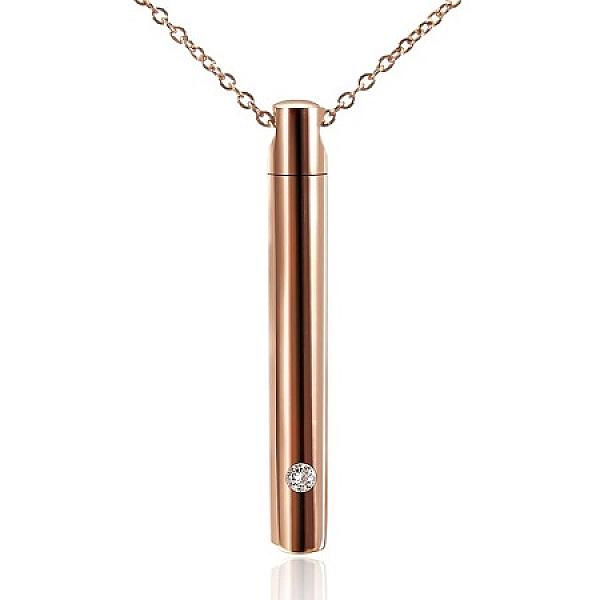 Urnkoker roze-goud met ketting