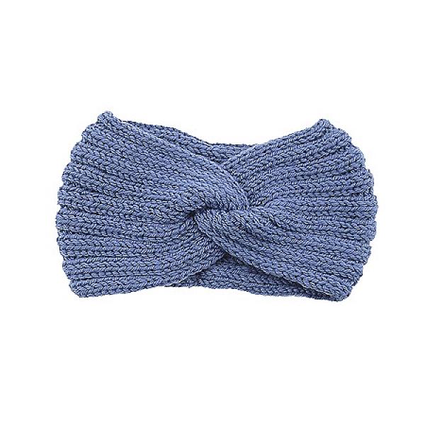 Winter haarband blauw ook voor mondmasker