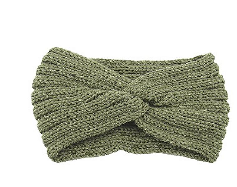 Winter haarband groen ook voor mondmasker