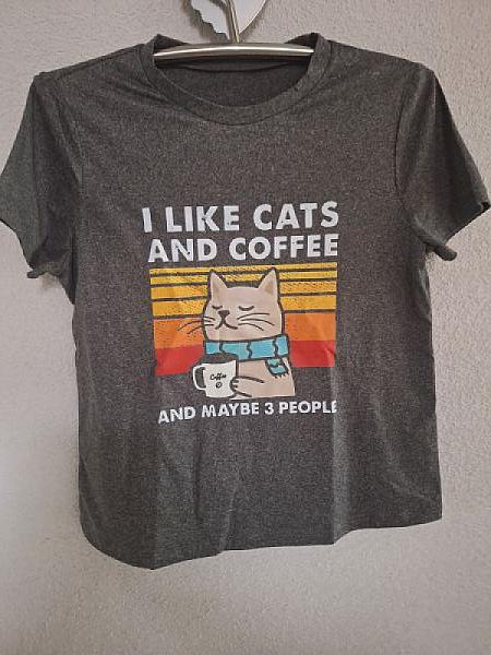 T-shirt I like cats and coffee